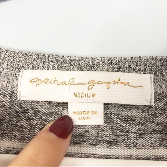 Spiritual Gangster Striped Sweater Gold Lettering Gray Size Medium - Picture 5 of 9